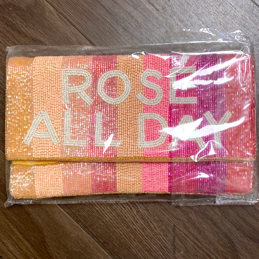 Brand new “rose all day” beaded bag